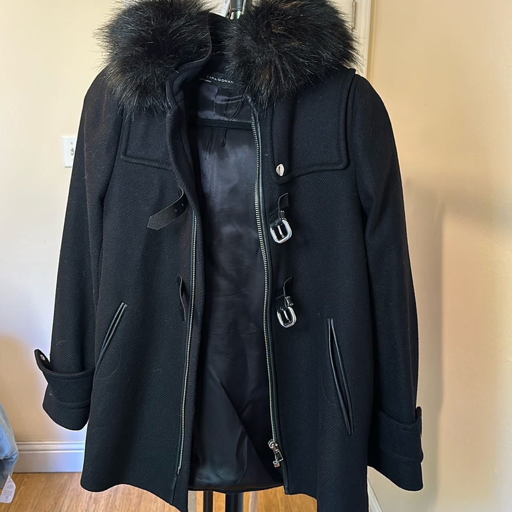🖤Zara Faux Fur Lined Hood Jacket🖤